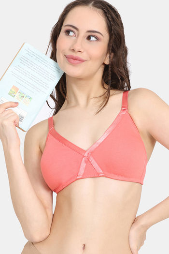 Buy Rosaline Everyday Double Layered Non Wired 3/4th Coverage T-Shirt Bra - Georgia Peach